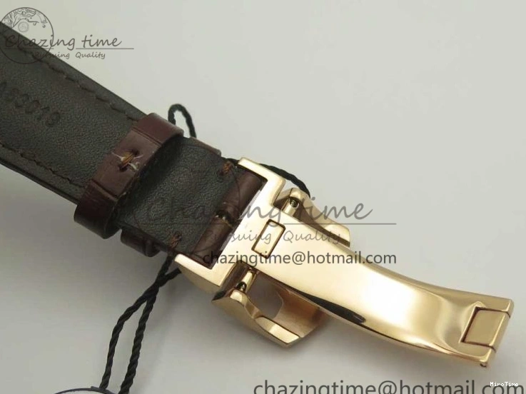 MIROTIME 0209 Portuguese Tourbillon IW504602 RG ZF Best Edition White Dial on Brown Leather Strap Stretchable 7178